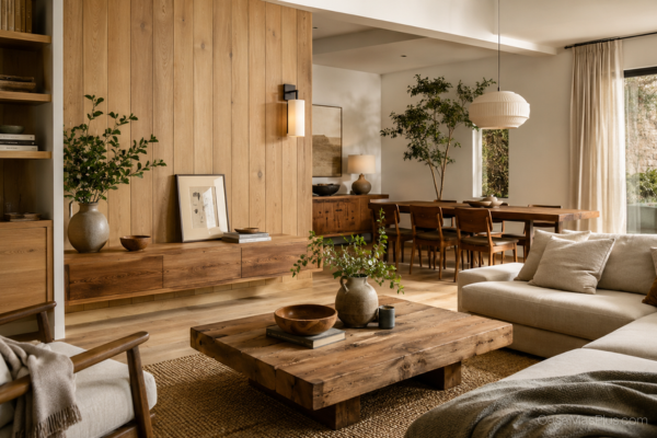 Decoración con madera natural: tipos, acabados y cómo usarla en casa