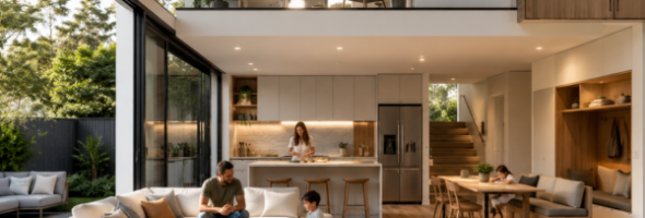 Constructores adoptan diseños más eficientes para las familias modernas